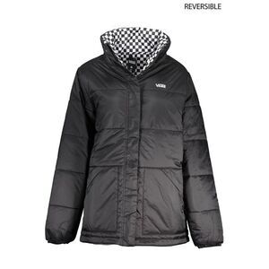 Vans Reversible Puffer Jacket Checkerboard Women Black Jackets & Coats
